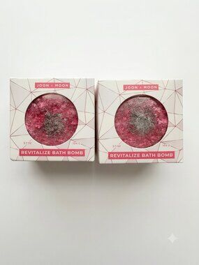 Joon x Moon Revitalize Geode Bath Bomb Set of 2 Pink Glitter Sea Salt 3.7 oz NIB
